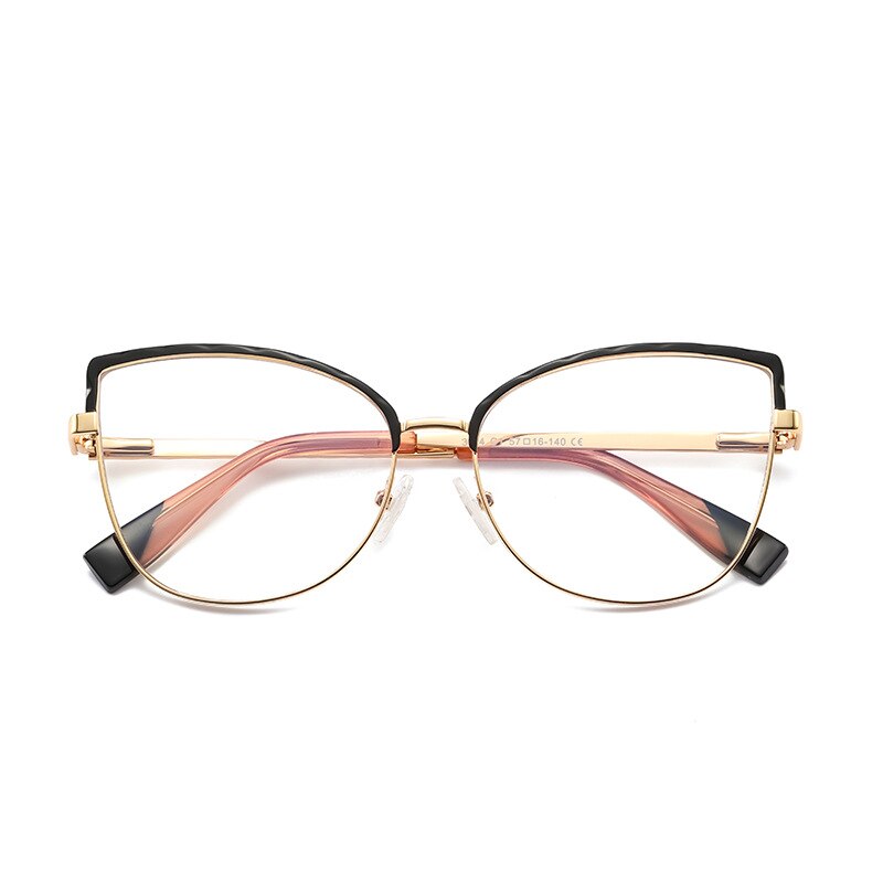 Cat Eye Glasses Frame Women Optical Prescription Anti Blue Eyeglass Light Ladies Myopia Color Matching Computer  Eyewear