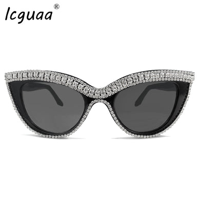 Cat Eye  Sunglasses women 2023 UV400 Mens Diamond Sun Glasses Crystal Ladies Girls Sunglass Bling Shades Oculos de sol