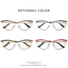 Load image into Gallery viewer, Cat Eye Metal Optical Prescription Glasses Frames For Women Fashion Ladies Fake Glasses Without Diopter Myopia Female Eyeglasses