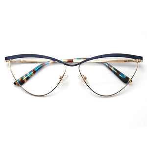Cat Eye Metal Optical Prescription Glasses Frames For Women Fashion Ladies Fake Glasses Without Diopter Myopia Female Eyeglasses