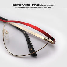 Load image into Gallery viewer, Cat Eye Metal Optical Prescription Glasses Frames For Women Ladies Fake Glasses Without Diopter Myopia Female Eyeglasses