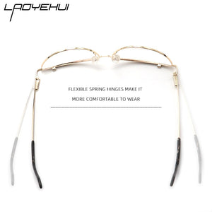 Cat Eye Metal Optical Prescription Glasses Frames For Women Fashion Ladies Fake Glasses Without Diopter Myopia Female Eyeglasses