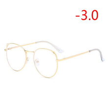 Load image into Gallery viewer, Cat Eye Myopia Glasses With Degree Women Metal Frame PC Lens Nearsighted Glasses Female 0 -0.5 -1.0 -1.5 -2.0 -2.5 -3.0 To -6.0