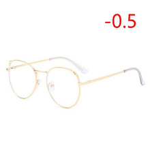 Load image into Gallery viewer, Cat Eye Myopia Glasses With Degree Women Metal Frame PC Lens Nearsighted Glasses Female 0 -0.5 -1.0 -1.5 -2.0 -2.5 -3.0 To -6.0