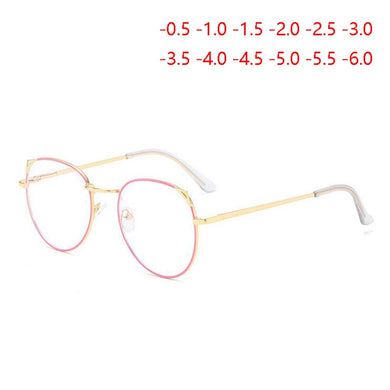 Occhiali per miopia Cat Eye con laurea Occhiali da donna con montatura in metallo Occhiali miopi da donna 0 -0.5 -1.0 -1.5 -2.0 -2.5 -3.0 a -6.0 