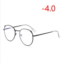 Load image into Gallery viewer, Cat Eye Myopia Glasses With Degree Women Metal Frame PC Lens Nearsighted Glasses Female 0 -0.5 -1.0 -1.5 -2.0 -2.5 -3.0 To -6.0