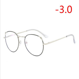Cat Eye Myopia Glasses With Degree Women Metal Frame PC Lens Nearsighted Glasses Female 0 -0.5 -1.0 -1.5 -2.0 -2.5 -3.0 To -6.0