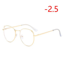 Load image into Gallery viewer, Cat Eye Myopia Glasses With Degree Women Metal Frame PC Lens Nearsighted Glasses Female 0 -0.5 -1.0 -1.5 -2.0 -2.5 -3.0 To -6.0
