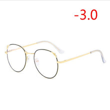 Load image into Gallery viewer, Cat Eye Myopia Glasses With Degree Women Metal Frame PC Lens Nearsighted Glasses Female 0 -0.5 -1.0 -1.5 -2.0 -2.5 -3.0 To -6.0