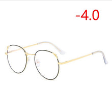 Load image into Gallery viewer, Cat Eye Myopia Glasses With Degree Women Metal Frame PC Lens Nearsighted Glasses Female 0 -0.5 -1.0 -1.5 -2.0 -2.5 -3.0 To -6.0
