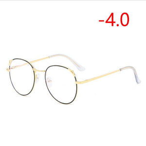Cat Eye Myopia Glasses With Degree Women Metal Frame PC Lens Nearsighted Glasses Female 0 -0.5 -1.0 -1.5 -2.0 -2.5 -3.0 To -6.0