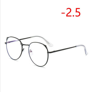 Cat Eye Myopia Glasses With Degree Women Metal Frame PC Lens Nearsighted Glasses Female 0 -0.5 -1.0 -1.5 -2.0 -2.5 -3.0 To -6.0