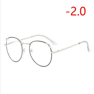 Cat Eye Myopia Glasses With Degree Women Metal Frame PC Lens Nearsighted Glasses Female 0 -0.5 -1.0 -1.5 -2.0 -2.5 -3.0 To -6.0