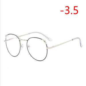 Cat Eye Myopia Glasses With Degree Women Metal Frame PC Lens Nearsighted Glasses Female 0 -0.5 -1.0 -1.5 -2.0 -2.5 -3.0 To -6.0