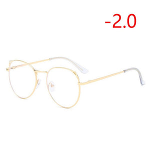 Cat Eye Myopia Glasses With Degree Women Metal Frame PC Lens Nearsighted Glasses Female 0 -0.5 -1.0 -1.5 -2.0 -2.5 -3.0 To -6.0