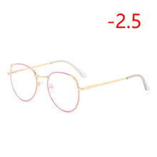 Load image into Gallery viewer, Cat Eye Myopia Glasses With Degree Women Metal Frame PC Lens Nearsighted Glasses Female 0 -0.5 -1.0 -1.5 -2.0 -2.5 -3.0 To -6.0