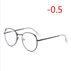 Cat Eye Myopia Glasses With Degree Women Metal Frame PC Lens Nearsighted Glasses Female 0 -0.5 -1.0 -1.5 -2.0 -2.5 -3.0 To -6.0
