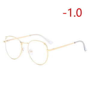 Cat Eye Myopia Glasses With Degree Women Metal Frame PC Lens Nearsighted Glasses Female 0 -0.5 -1.0 -1.5 -2.0 -2.5 -3.0 To -6.0