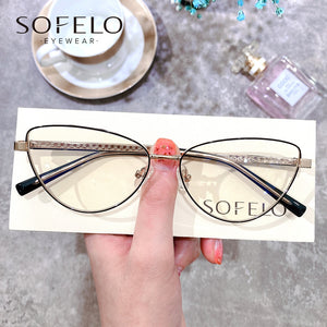 Cat Eye Myopia Optical Glasses Frame Women Anti Blue Light Prescription Eyeglasses Frame Ladies Clear Computer Spectacles Frame