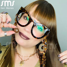 Carica l&#39;immagine nel visualizzatore di Gallery, Cat Eye Miopia Occhiali da vista Donna Uomo Occhiali trasparenti Occhiali da vista Montatura per occhiali con lenti trasparenti Montatura per occhiali unisex