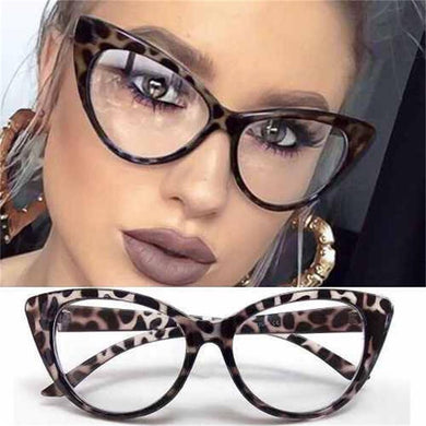 Cat Eye Optical Frames vintage eyeglasses Transparent Computer Glasses Fashion Brand Woman Leopard Spectacles Clear Lens Glasses