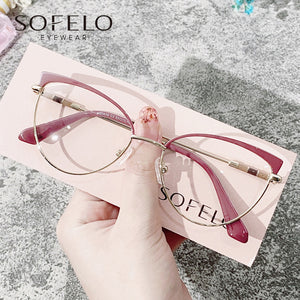 Cat Eye Optical Glasses Frame Women Myopia Prescription Eyeglasses Frame Ladies Alloy Eyewear Female Clear  brand 2022