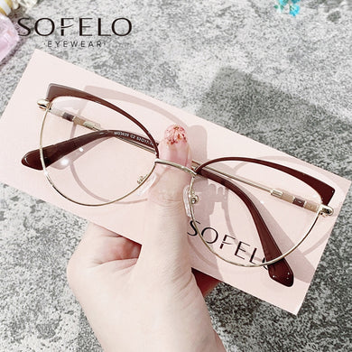 Cat Eye Optical Glasses Frame Women Myopia Prescription Eyeglasses Frame Ladies Alloy Eyewear Female Clear  brand 2022
