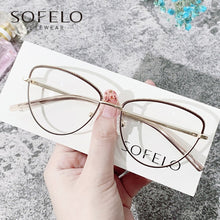 Carica l&#39;immagine nel visualizzatore di Gallery, Cat Eye Optical Glasses Frame Women Myopia Prescription Eyeglasses Frame Ladies Alloy Eyewear Female Clear  brand 2022