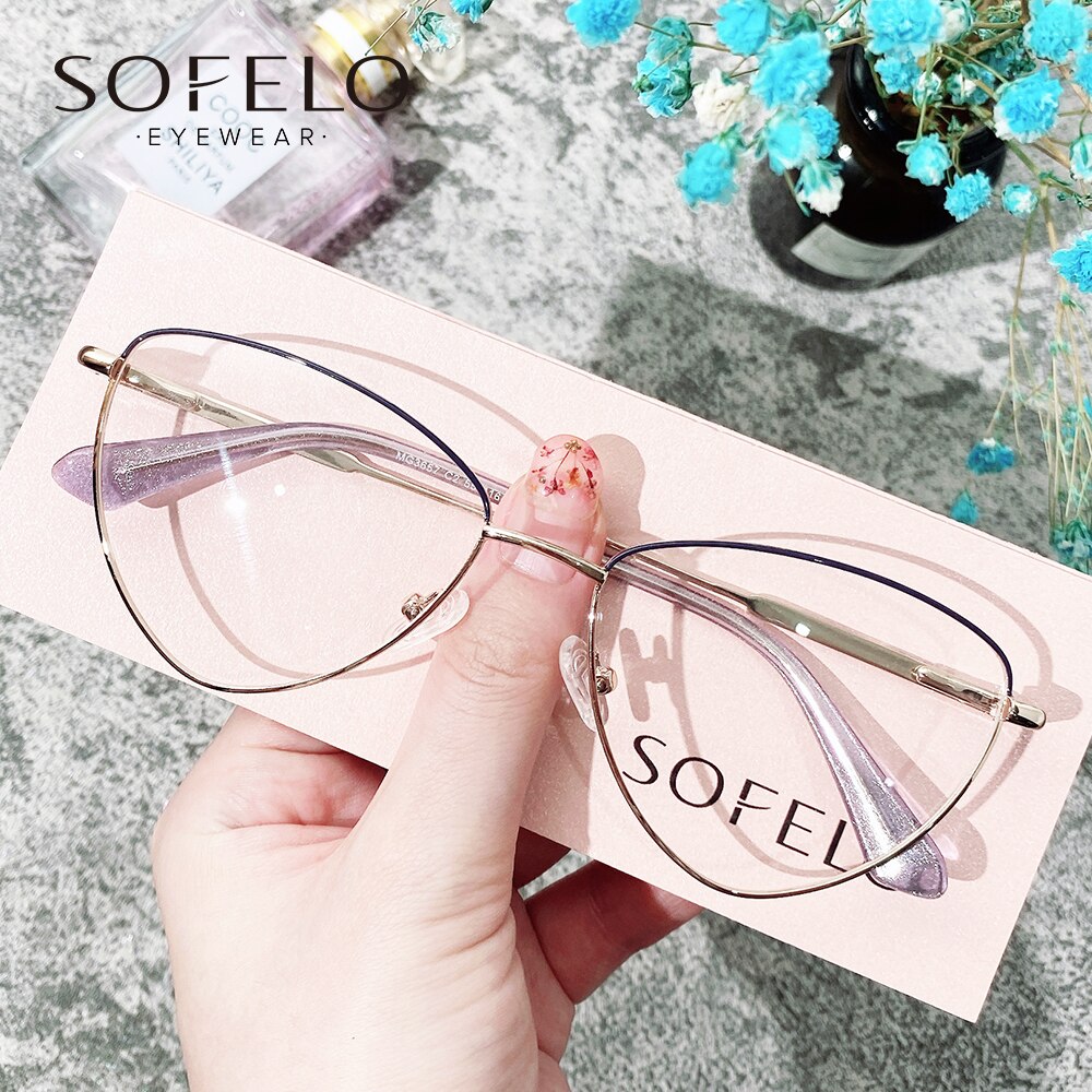 Cat Eye Optical Glasses Frame Women Myopia Prescription Eyeglasses Frame Ladies Alloy Eyewear Female Clear  brand 2022