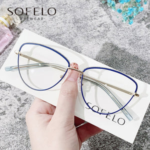Cat Eye Optical Glasses Frame Women Myopia Prescription Eyeglasses Frame Ladies Alloy Eyewear Female Clear  brand 2022