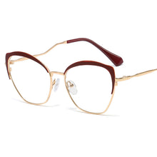 Load image into Gallery viewer, Cat Eye Optical Glasses Metal Flat Women 2023  Brand Designer Clear Lens Unique Legs Retro Glasses Frame Myopia Oculos
