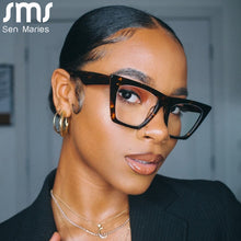 Carica l&#39;immagine nel visualizzatore di Gallery, Cat Eye Optical Glasses Women Men Anti Blue Light Blocking Glasses Frame Prescription Spectacle Frames TR Computer Shades Unisex