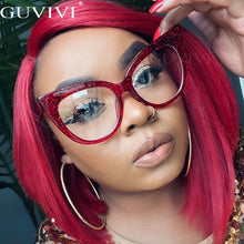 Carica l&#39;immagine nel visualizzatore di Gallery, Cat Eye Optical Glasses Women Men Vintage Clear Glasses Eyeglasses Frame Transparent Lens Spectacle Frame Prescription Unisex