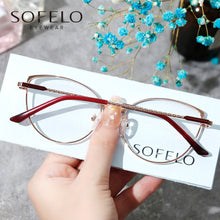 Load image into Gallery viewer, Cat Eye Optical Myopia Glasses Frame Women Prescription Eye Glasses Frame Female Red Stainless Steel Spectacles Brand