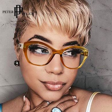 Cat Eye Optics Glasses Women  Brand Leopard Clear Lens Glasses Frames For Men Prescription Myopia Eyeglasses Frame