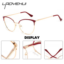 Carica l&#39;immagine nel visualizzatore di Gallery, Cat Eye Round Decorative Glasses Optical Female Computer Prescription Eyewear For Myopia Reading Retro Women&#39;s Eyeglasses Frames