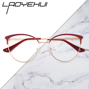 Cat Eye Round Decorative Glasses Optical Female Computer Prescription Eyewear For Myopia Reading Retro Women's Eyeglasses Frames