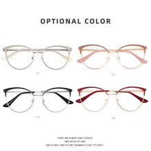 Carica l&#39;immagine nel visualizzatore di Gallery, Cat Eye Round Decorative Glasses Optical Female Computer Prescription Eyewear For Myopia Reading Retro Women&#39;s Eyeglasses Frames