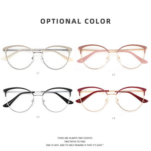 Cat Eye Round Decorative Glasses Optical Female Computer Prescription Eyewear For Myopia Reading Retro Women's Eyeglasses Frames