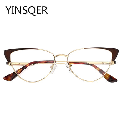 Cat Eye Round Glasses For Women Eyewear Frames For Ladies Screwless Glasses Vintage Female Eyeglasses Fashion Eyeglass