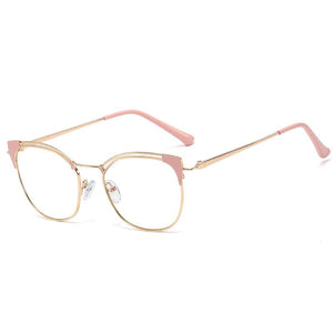 Cat Eye Simple Metal Glasses Frames Men Women Optical Computer Glasses Prescription Eyeglasses Vintage