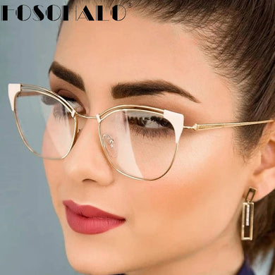 Cat Eye Simple Metal Glasses Frames Men Women Optical Spectacle Eyeglass Prescription Glasses Eyeglasses Vintage