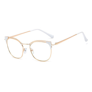 Cat Eye Simple Metal Glasses Frames Men Women Optical Spectacle Eyeglass Prescription Glasses Eyeglasses Vintage
