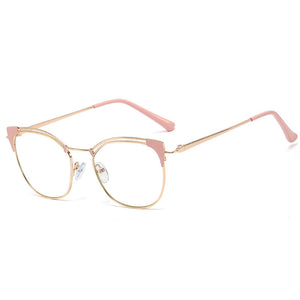 Cat Eye Simple Metal Glasses Frames Men Women Optical Spectacle Eyeglass Prescription Glasses Eyeglasses Vintage