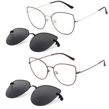Load image into Gallery viewer, Cat Eye Sunglasses Female Prescription Eyeglass Frame For Women Magnet Round Glasses Clip Optical Women&#39;s Eyepieces Fashionable