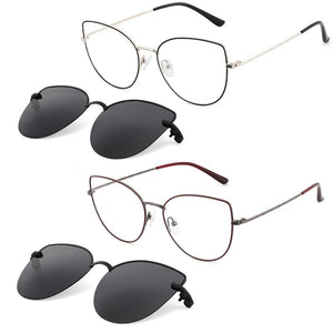 Cat Eye Sunglasses Female Prescription Eyeglass Frame For Women Magnet Round Glasses Clip Optical Women's Eyepieces Fashionable
