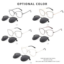 Load image into Gallery viewer, Cat Eye Sunglasses Female Prescription Eyeglass Frame For Women Magnet Round Glasses Clip Optical Women&#39;s Eyepieces Fashionable