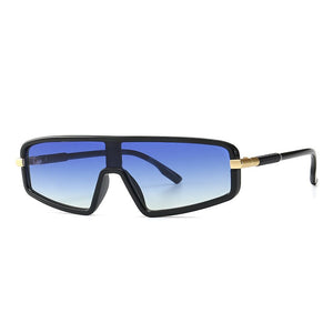 Cat Eye Sunglasses Oversize Men Women One Pieces Flat Top Mirror Gradient Lens  Designer Eyewear UV400 Glasses Shades