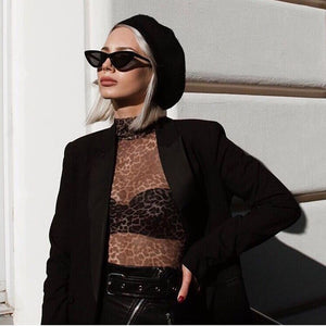 Cat Eye Sunglasses Women 2023 Sun Glasses Mirror Gradient Lens Retro Eyewear UV400  Brand black White Triangle 366