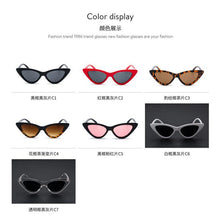 Load image into Gallery viewer, Cat Eye Sunglasses Women 2023 Sun Glasses Mirror Gradient Lens Retro Eyewear UV400  Brand black White Triangle 366